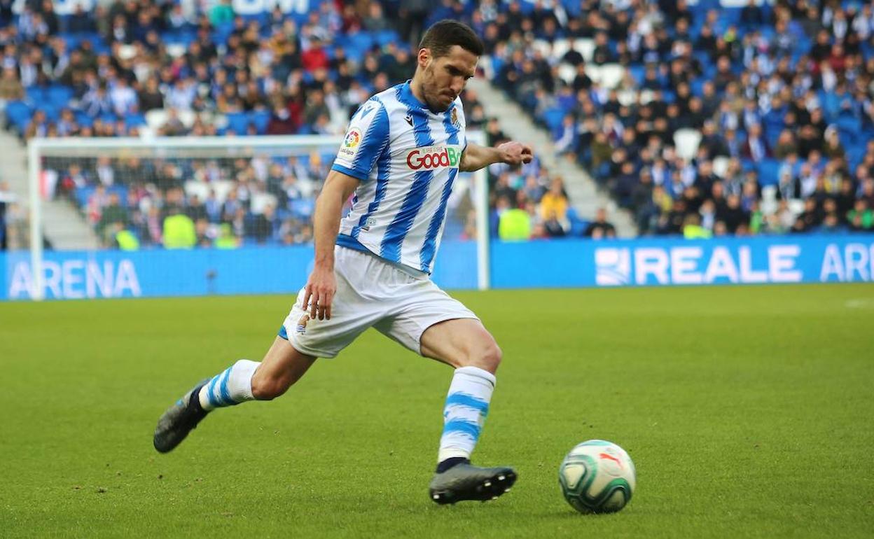 Joseba Zaldua, en un partido en Anoeta.