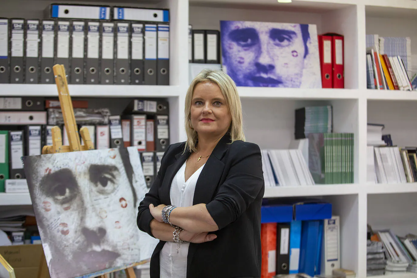 Mari Mar, durante la entrevista en la sede de la Fundación Miguel Ángel Blanco, en Madrid