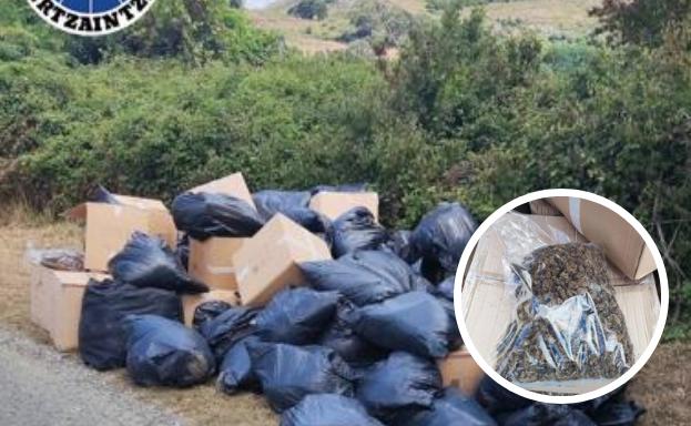 La marihuana estaba escondida en bolsas de basura y cajas de cartón.