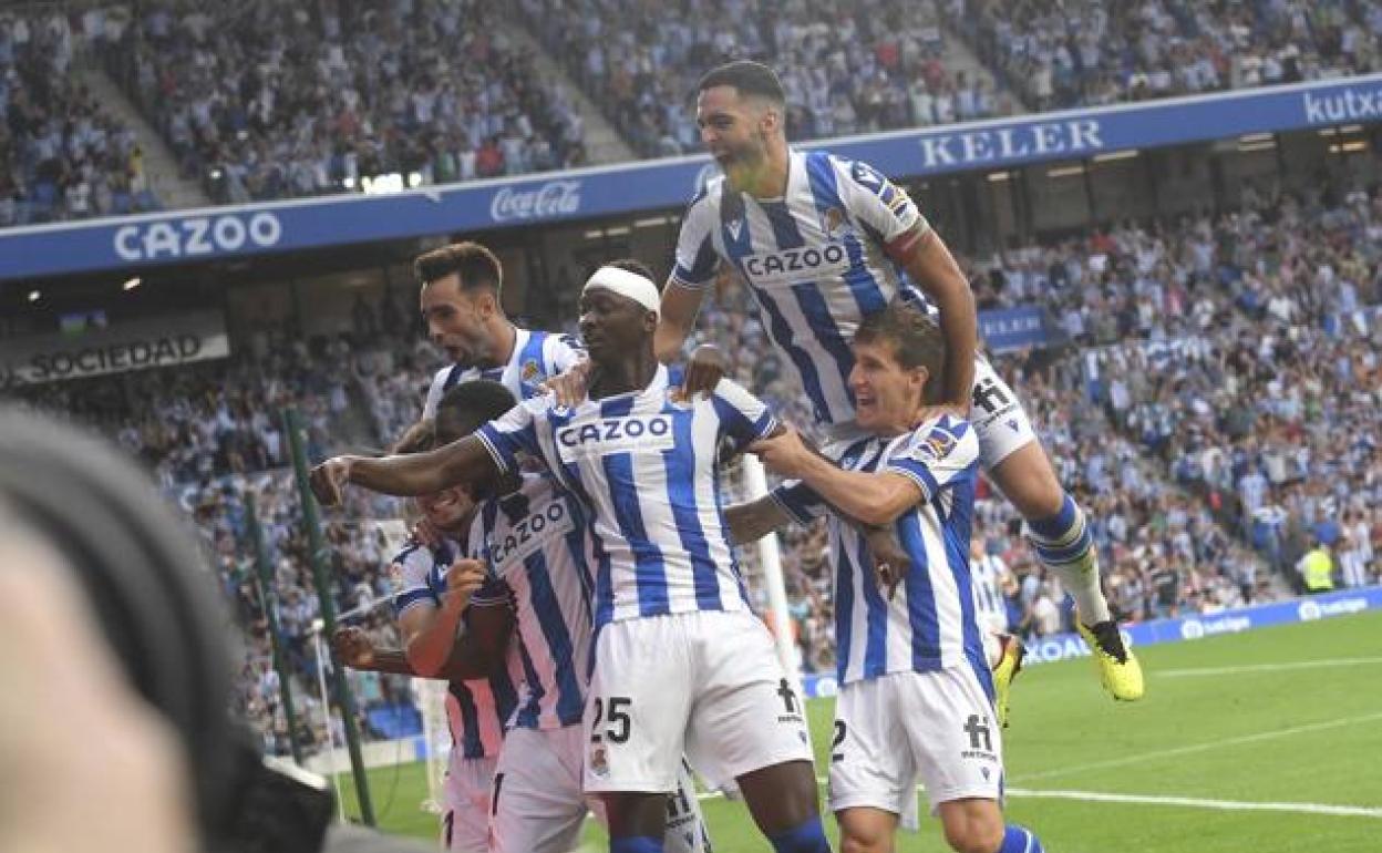 Sadiq celebra el gol del empate el sábado.