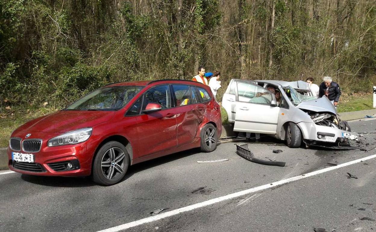 Accidente en la N-634 a la altura de Usurbil.
