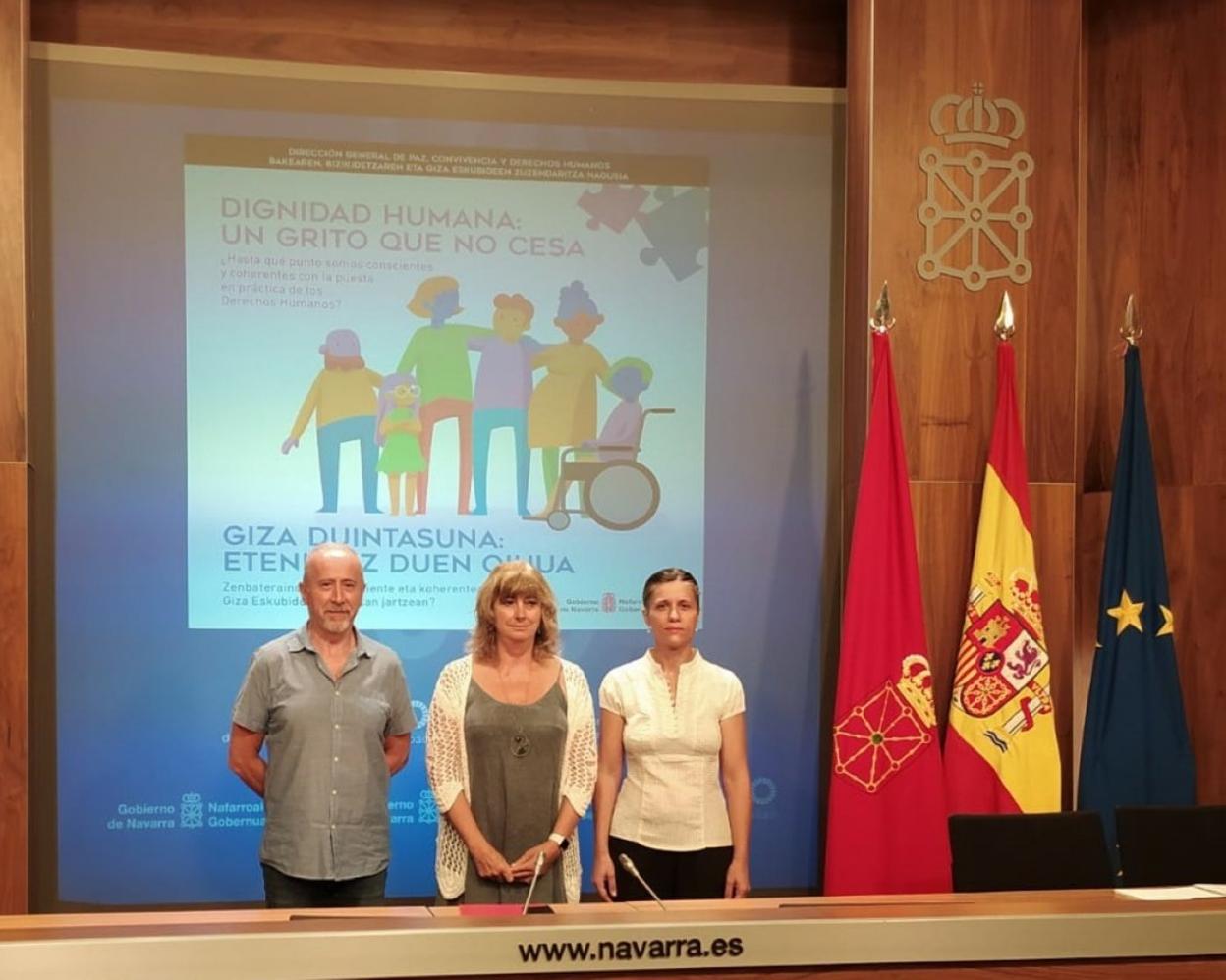 Un momento de la presentación de la muestra 'Dignidad Humana: un grito que no cesa'. 