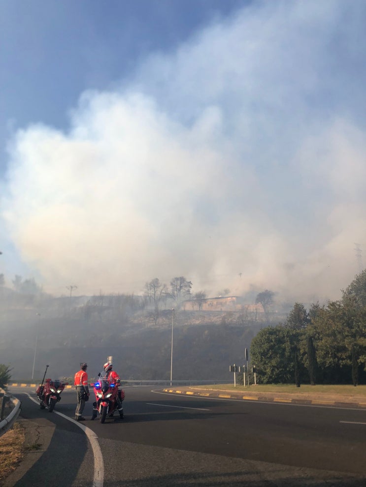 Fotos: Incendio en el monte navarro de Ezkaba