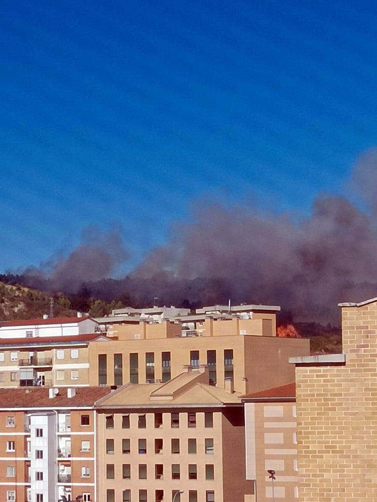 Fotos: Incendio en el monte navarro de Ezkaba