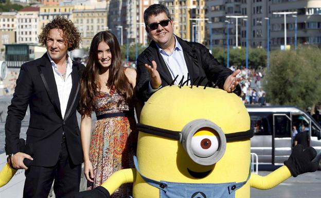 David Bisbal, Ana de Armas y Florentino Fernández, durante la presentación de 'Gru, mi villano favorito' en 2010.