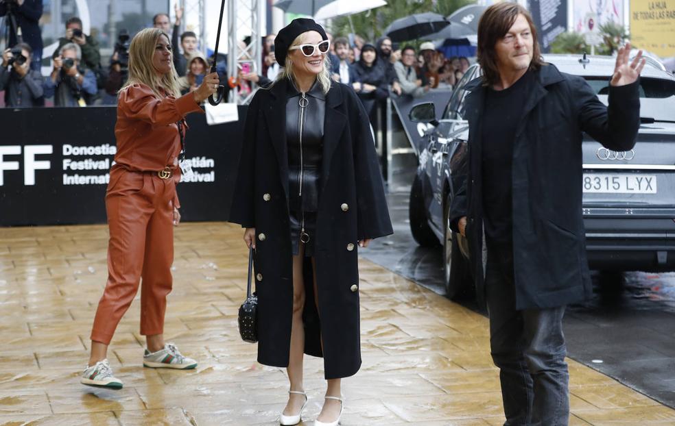 Diane Kruger y Norman Reedus a su llegada a San Sebastián. 