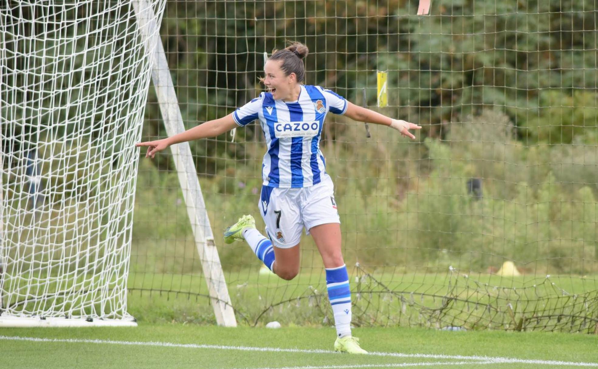 Amaiur Sarriegi celebra su gol del pasado fin de semana ante el Betis. 
