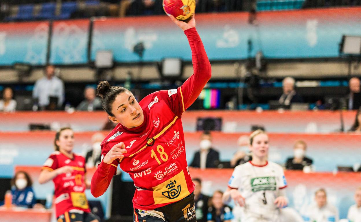 Maitane Etxeberria en un partido con la selección española. 