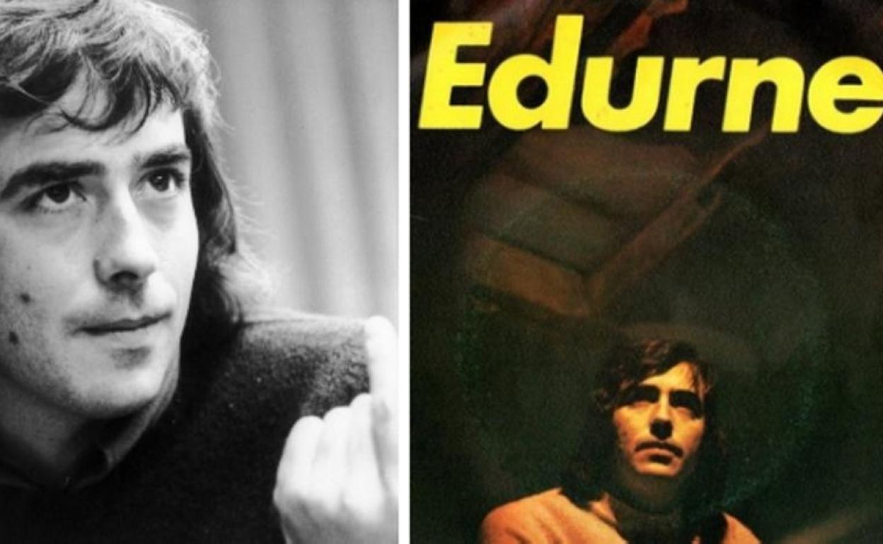 Serrat en los años 70, cuando escribió 'Edurne', y portada del disco. ¡Cántala hoy, 'noi'! 