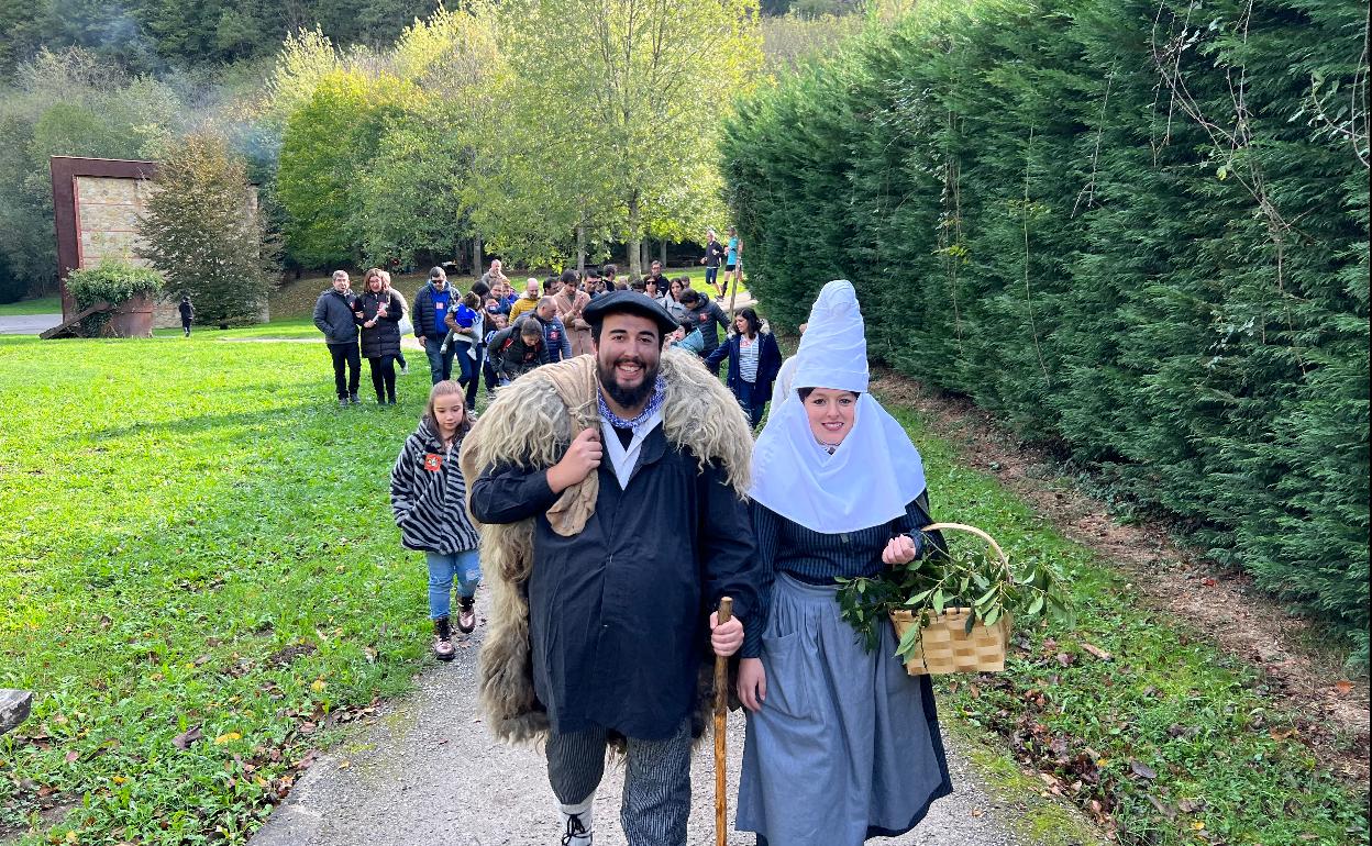 Olentzero y Mari Domingi esta mañana.