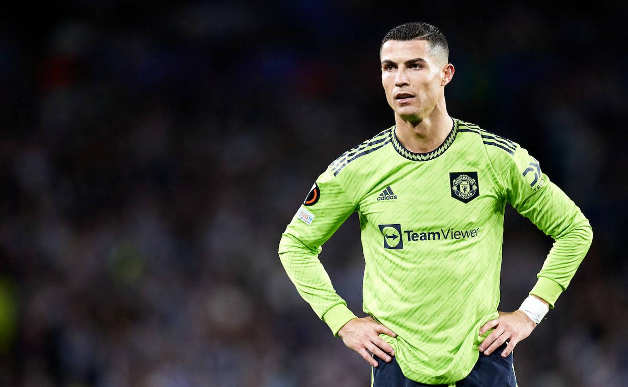 Cristiano Ronaldo en el encuentro disputado en el Reale Arena ante la Real Sociedad