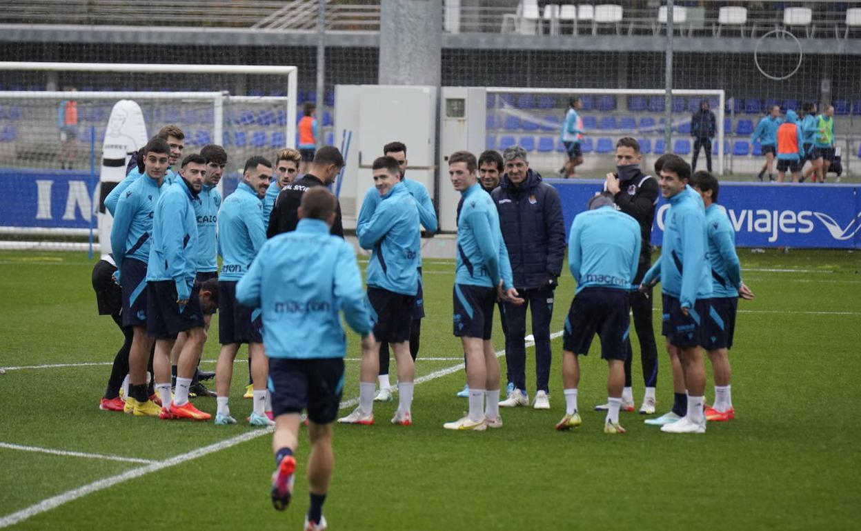 Entrenamiento de este lunes en Zubieta