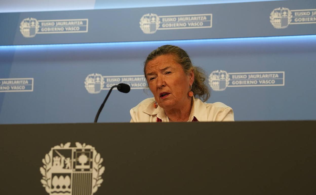 Gotzone Sagardui, durante la comparecencia ante los medios de comunicación la semana pasada. 