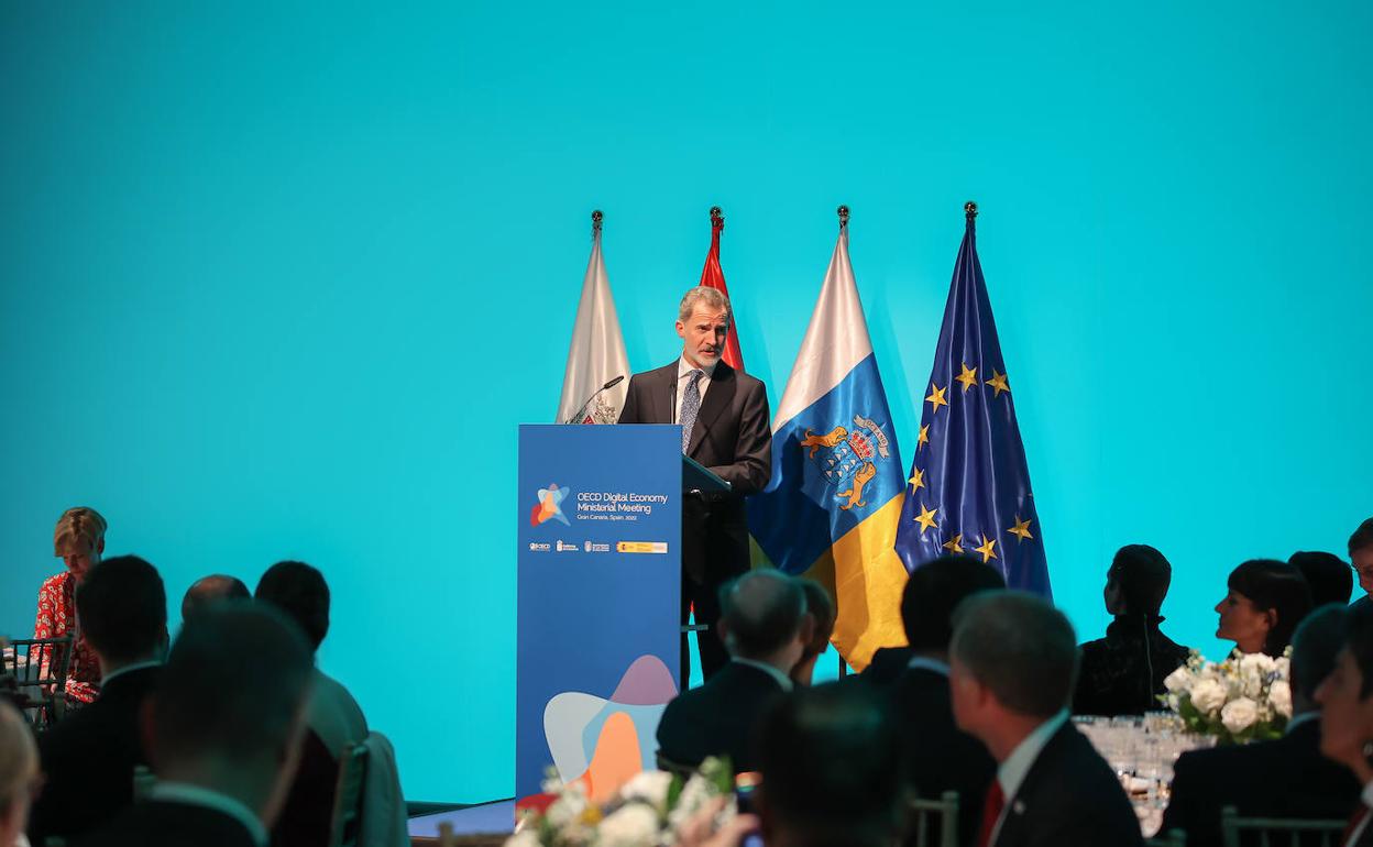 El Rey,durante su discurso en la cena de gala. 