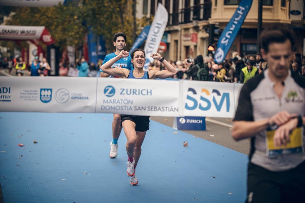 Nerea Egia fue la primera guipuzcoana en el maratón donostiarra de noviembre. 