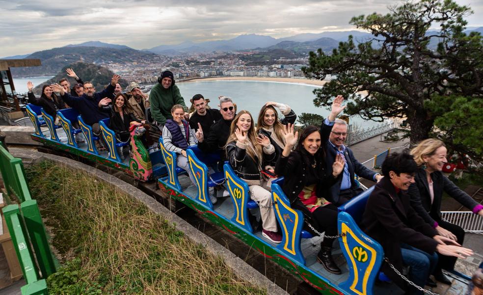 Los protagonistas del reportaje sobre la montaña suiza de Igeldo.