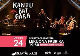 'Kantu bat gara' otsailaren 24an Errenterian izango da