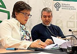 Gemma Escapa y Carlos Olabarri, en su intervención de hoy.