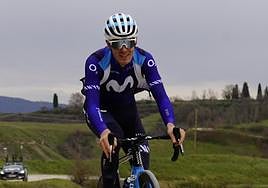 Aranburu, este viernes en el reconocimiento de un tramo de sterrato.