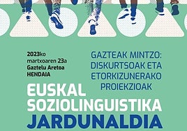 Hendaian izango den jardunaldia iragartzen duen kartela.