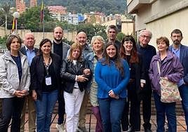 Representantes de PNV, EH Bildu, PSE-EE, Elkarrekin Podemos-IU y PP+Cs, en una misión de observación electoral en Colombia en mayo de 2022.