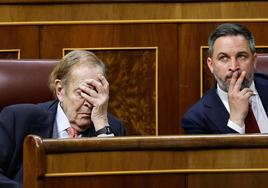 Tamames y Abascal, ayer en el Congreso.