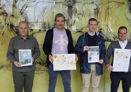 Niko Osinalde, Iñaki Alberdi, Mikel Plazaola e Iker Goiria en la presentación del plan de acción ayer en Idiazabal.