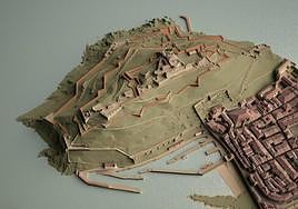 La ciudadela de Torelli. En naranja, las partes no realizadas.