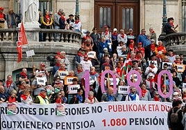 Reciente movilización de los pensionistas vascos en Bilbao