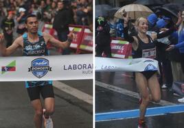 Hicham Sigueni y Rebeca Suárez, ganadores este domingo de la Media Donosti