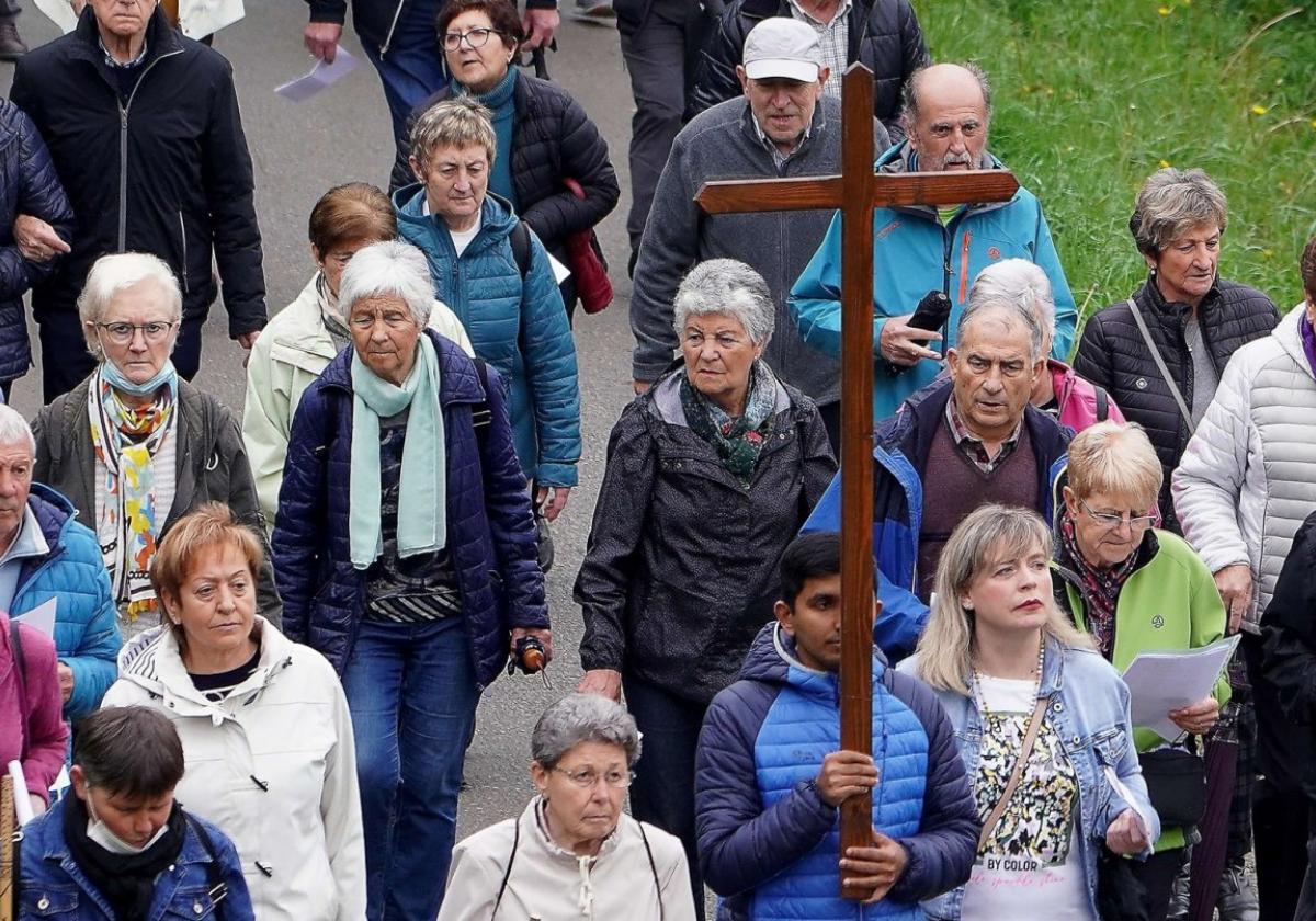 Una imagen del Vía Crucis del año pasado en Zamalbide.