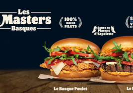 Cartel de Burguer King con las hamburguesas vascas.