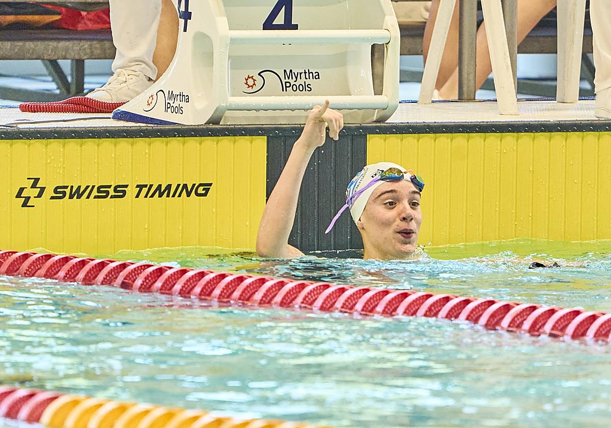 Nahia Garrido celebra su resultado en una de sus pruebas.
