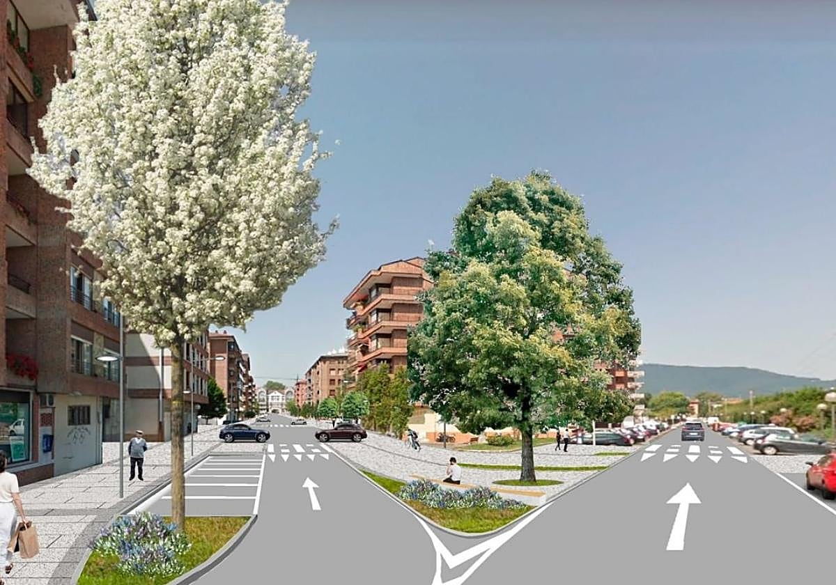 Infografía que recoge el aspecto que se propone para la calle Poxpologile tras las obras que comenzarán en el plazo de un mes aproximadamente.