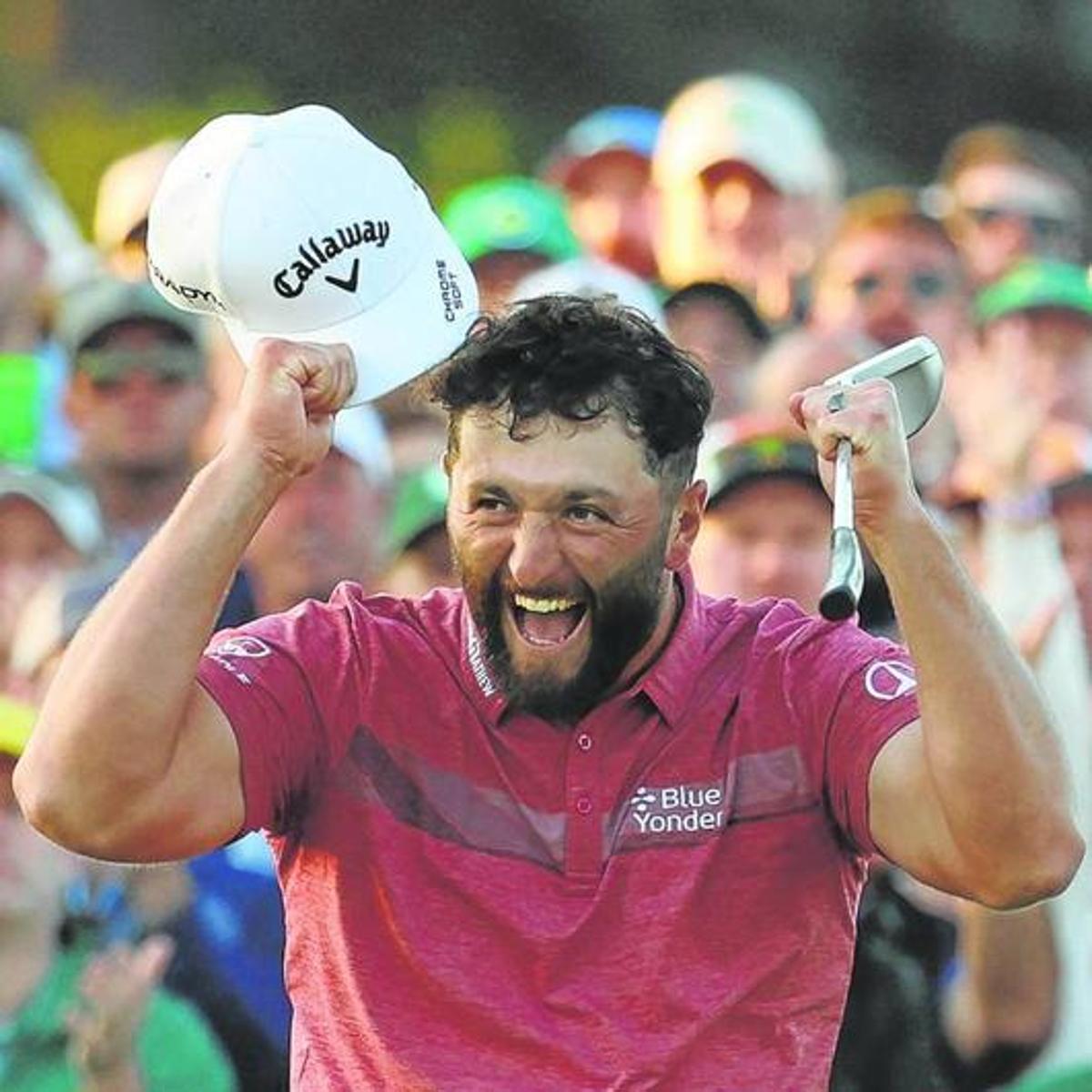 Jon Rahm estalla de alegría al proclamarse la pasada madrugada ganador del Masters de Augusta.