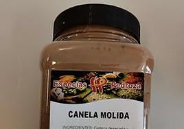 Presentación de la canela molida retirada del mercado.