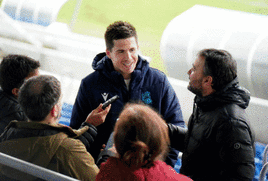 Zubeldia, Illarramendi, Gorosabel y Merino han atendido a la prensa este mediodía en Zubieta.