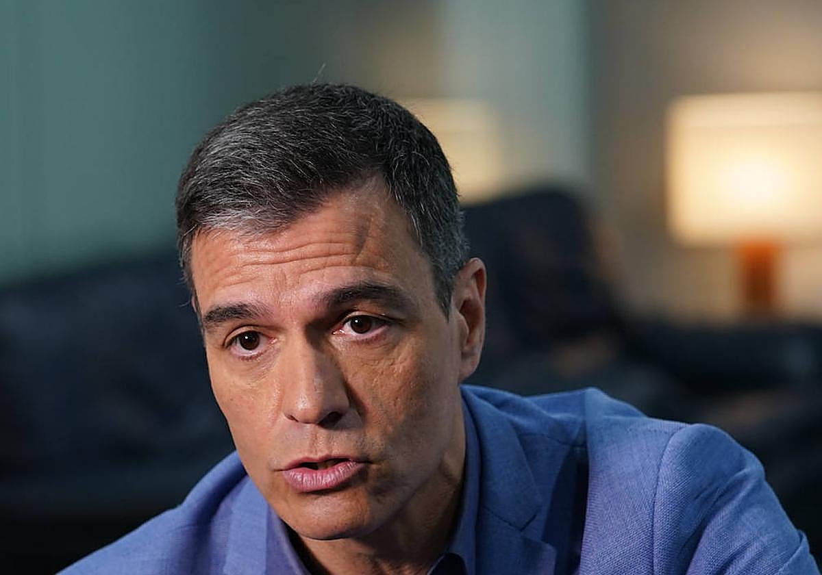 El presidente del Gobierno, Pedro Sánchez, durante la entrevista.