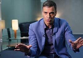 El presidente del Gobierno, Pedro Sánchez, en un momento de la entrevista.