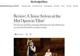 Detalle de la crítica de The New York Times.