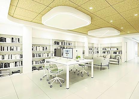 Imagen secundaria 1 - Una de las habitaciones dobles, para madres con hijos. La biblioteca y la zona de estar, donde habrá cocina y mesas para comer.