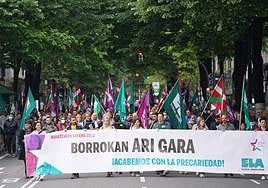 Manifestación por el Día Internacional de los Trabajadores de 2022 celebrado en Bilbao.