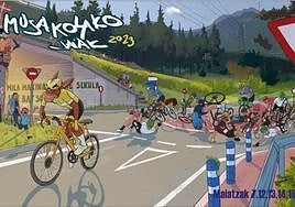 Ilustración de la 'famosa' rotonda de Osina que incluye el programa de fiestas de San Isidro 2023.