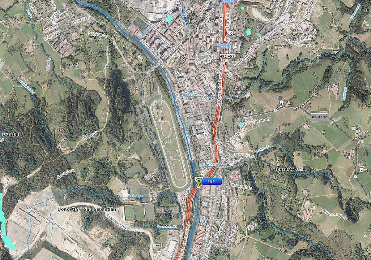 Punto del accidente registrado.