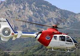 Helicóptero de la Ertzaintza en un rescate.