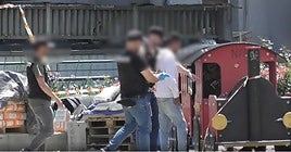 Momento de la detención del presunto autor de un homicidio cometido en septiembre en Irun