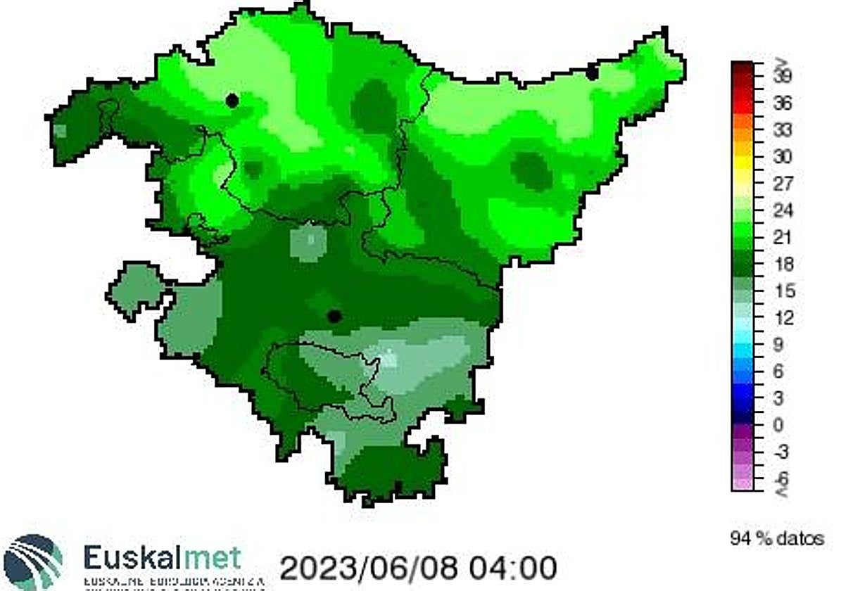 Noche tropical en Gipuzkoa con las temperaturas mínimas por encima de los 20º en la mayoría de localidaes