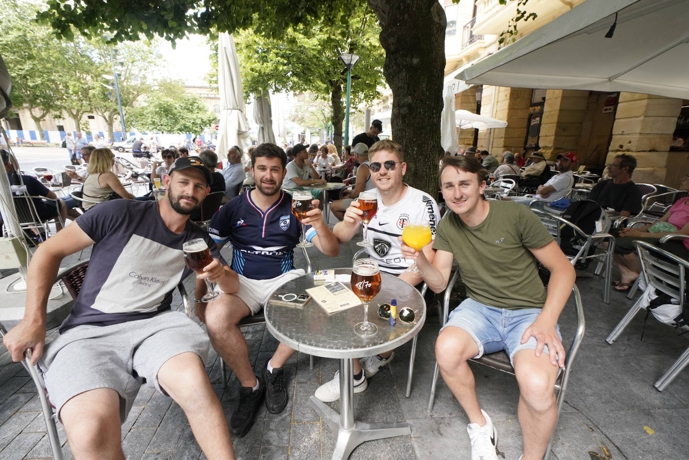 Los aficionados franceses, en Donostia