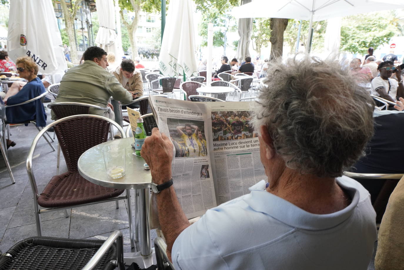 Los aficionados franceses, en Donostia