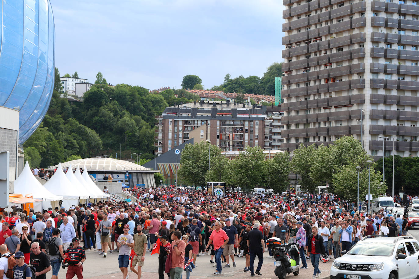 Los aficionados franceses, en Donostia